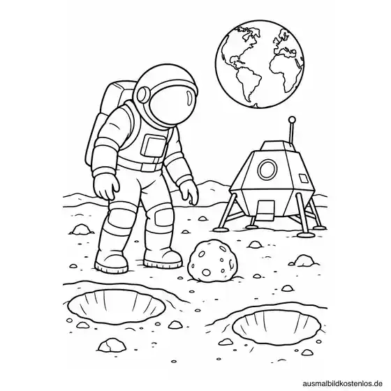 Astronaut entdeckt den Mond