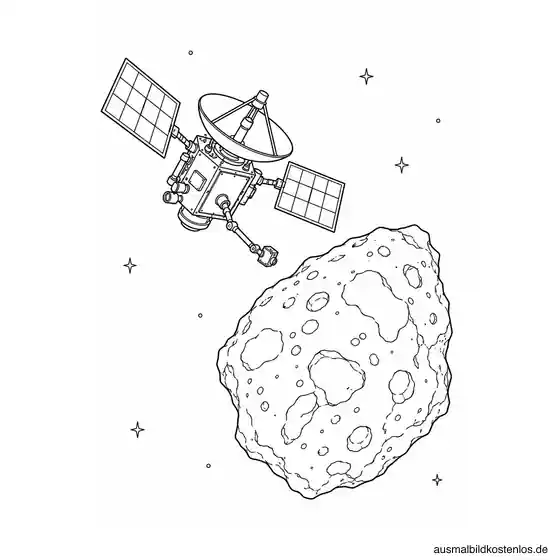 Raumsonde untersucht einen Asteroiden