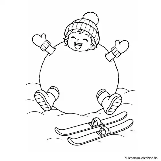 Lachendes Kind in einem riesigen Schneeball