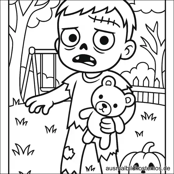 Zombie Kinder Ausmalbild gratis