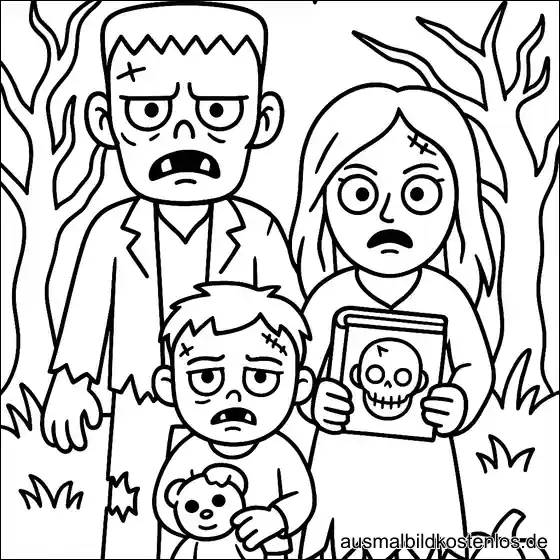 Zombie Mama und Papa Malvorlage