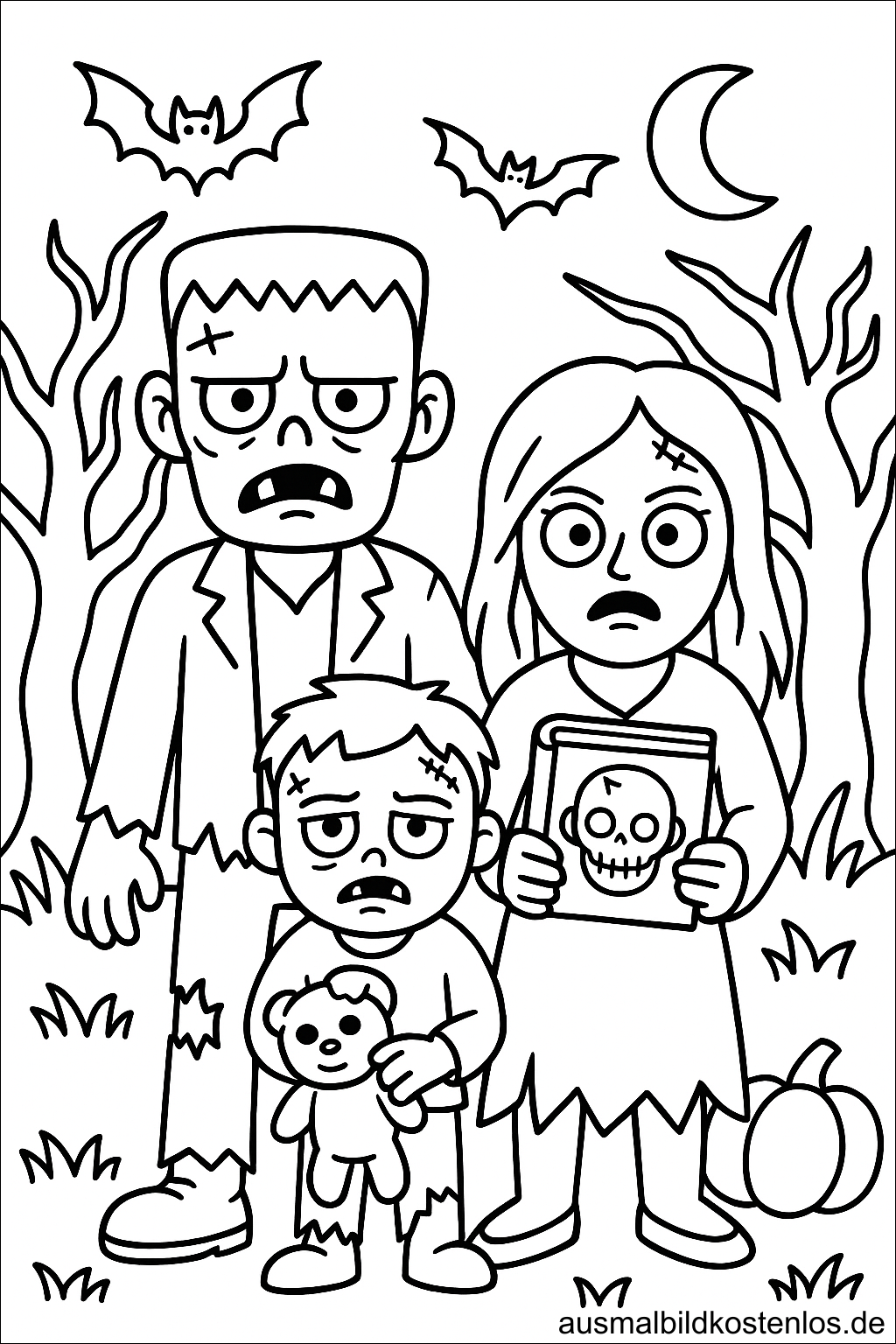 Zombie Mama und Papa Malvorlage